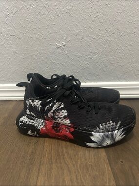 NOBULL Black Red and White Floral Athletic Shoes